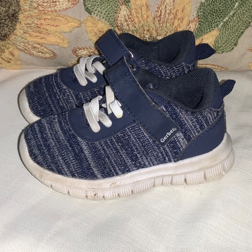 Gerber Sneakers Toddler‎ Walking Shoes First Walker Hook Loop Blue Size 5